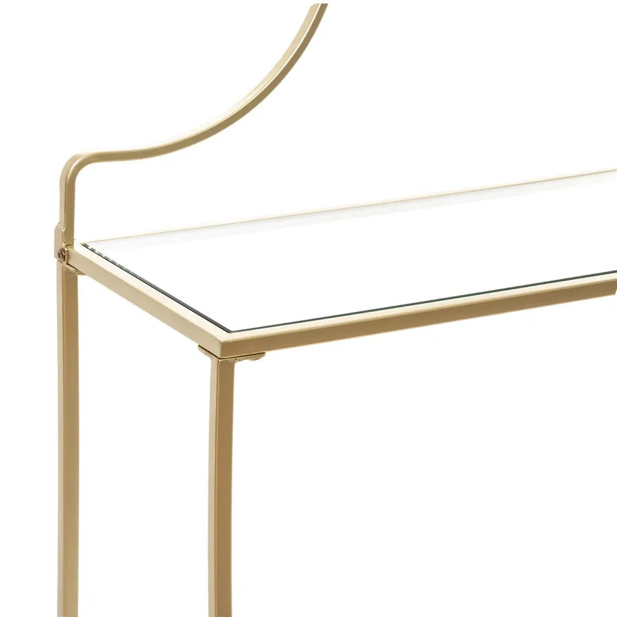 Toilette in Metallo Oro con Base in Vetro - Clayre e Eef
