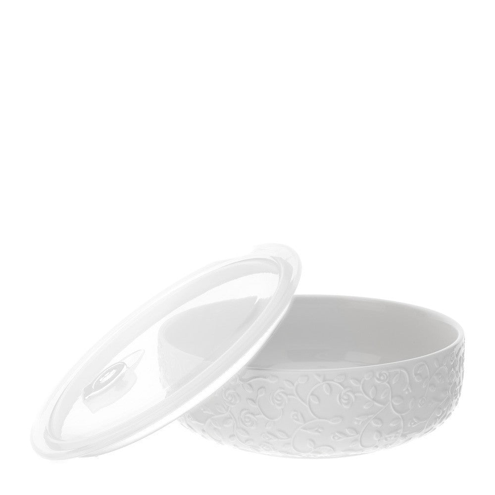 Contenitore in porcellana con coperchio "Romance" - Bianco