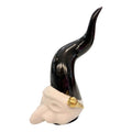 Corno Nero in Porcellana di Capodimonte con Maschera 14 cm - Porcellane Sbordone
