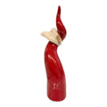 Corno in Porcellana Rossa con Decori Oro 27 cm - Porcellane Sbordone
