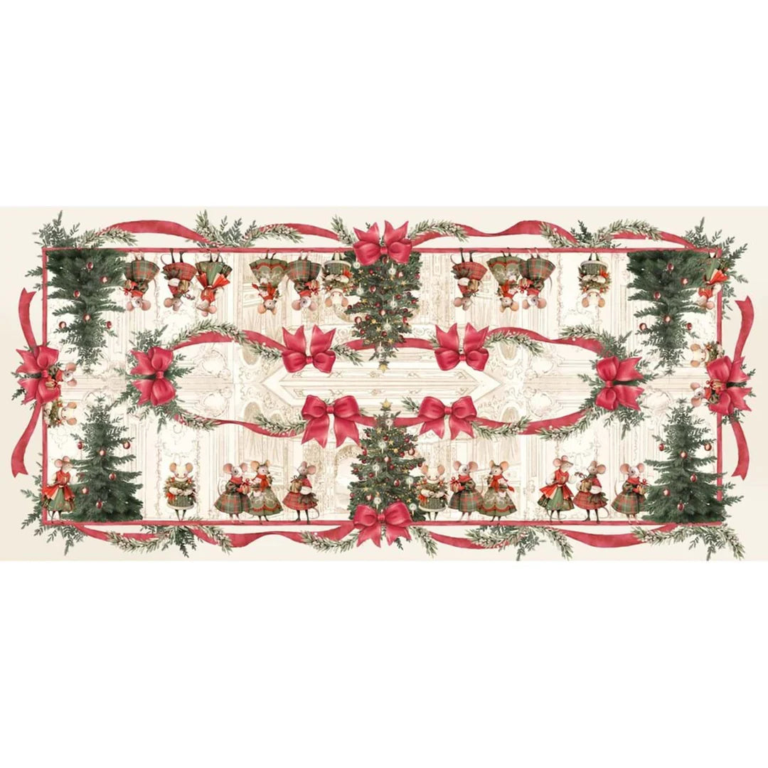 Tovaglia Rettangolare con Topini Favola di Natale Collection  160×350 cm- Blanc Mariclò