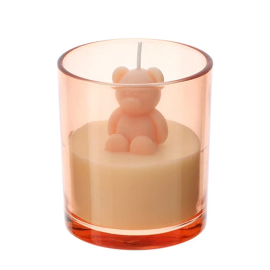 Candela Profumata a Forma di Orsetto in Tea Light in Vetro-Linea "Cottage"