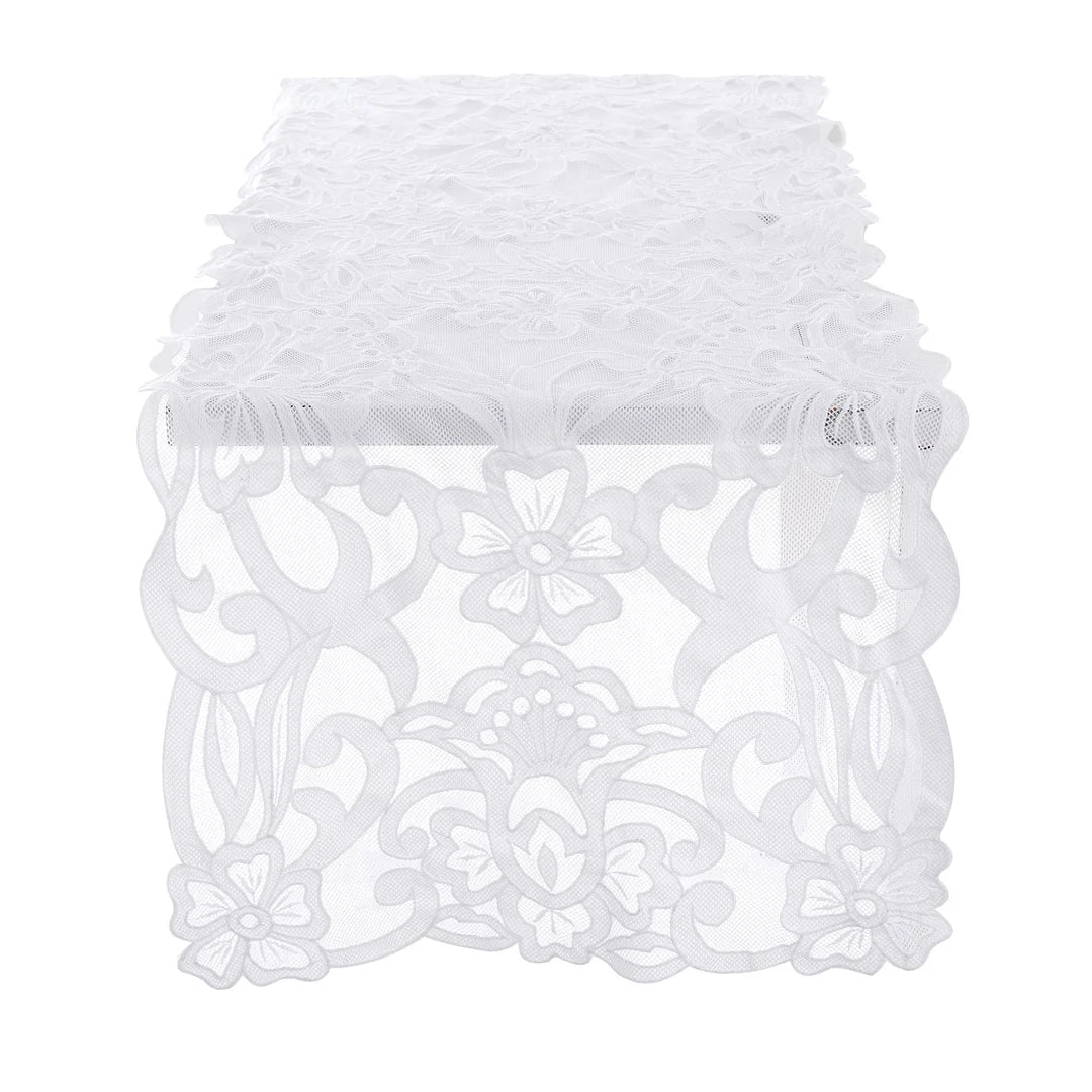 Runner  in Cotone con Pizzo 50x150 - Blanc Mariclò