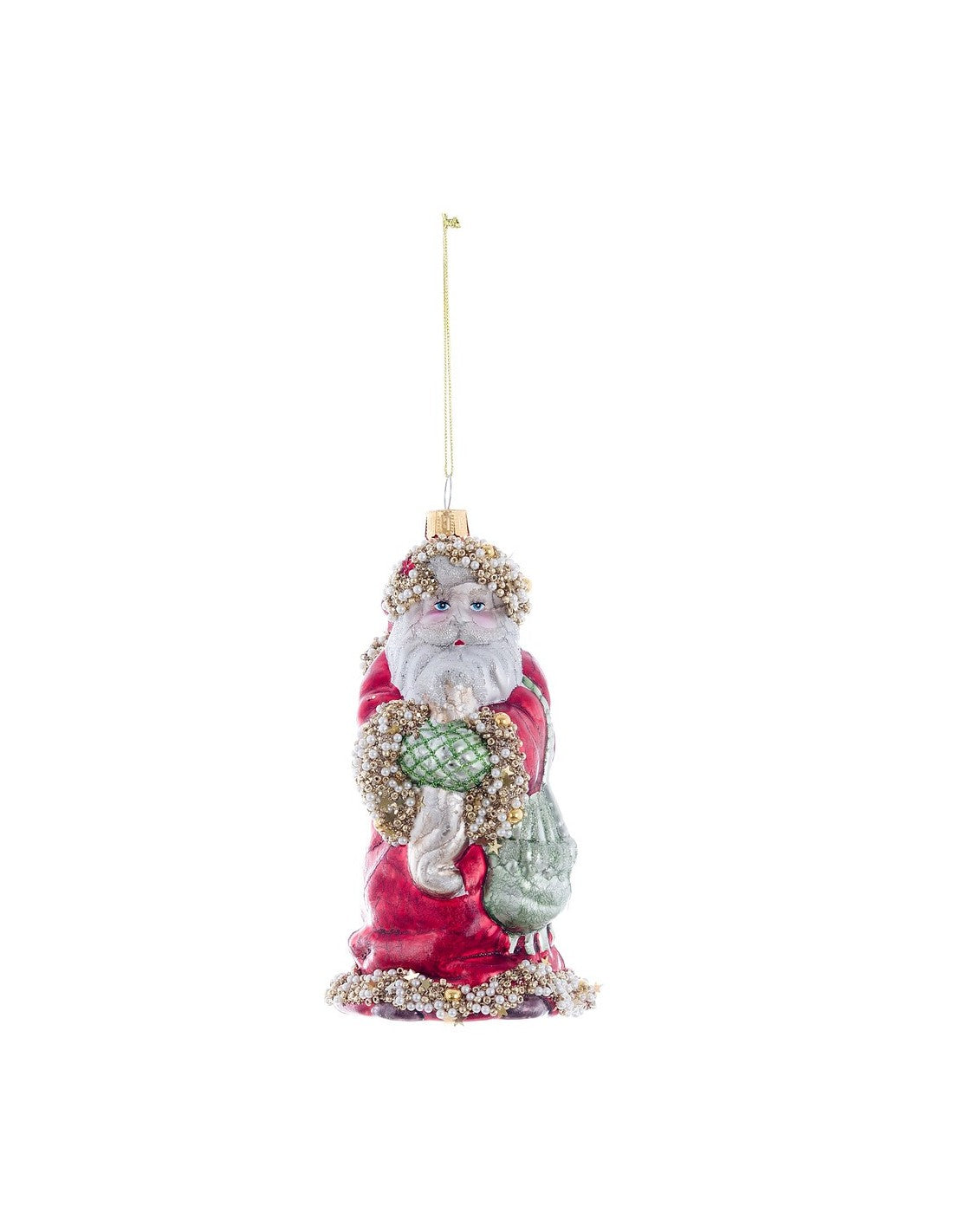 Decorazione Santa Claus con Sacco di Doni in Vetro - Blanc Mariclò