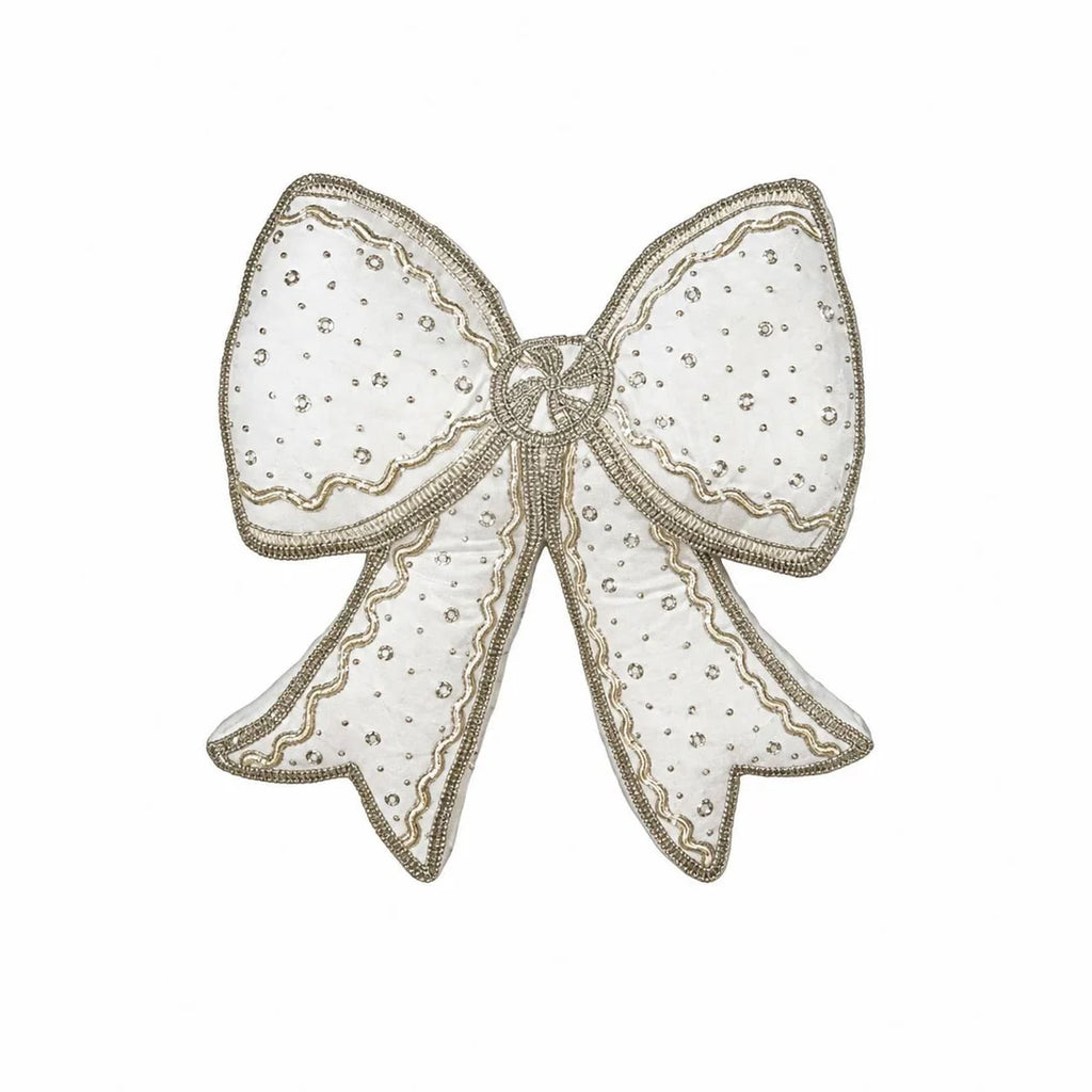 Cuscino Fiocco con Perline 38x40 cm - Blanc Mariclò