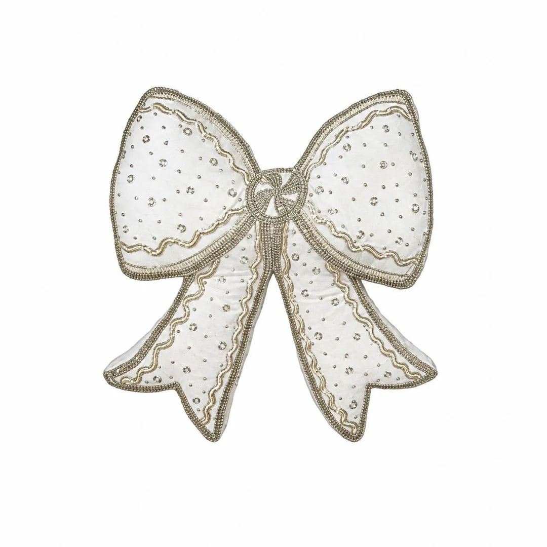 Cuscino Fiocco con Perline 38x40 cm - Blanc Mariclò