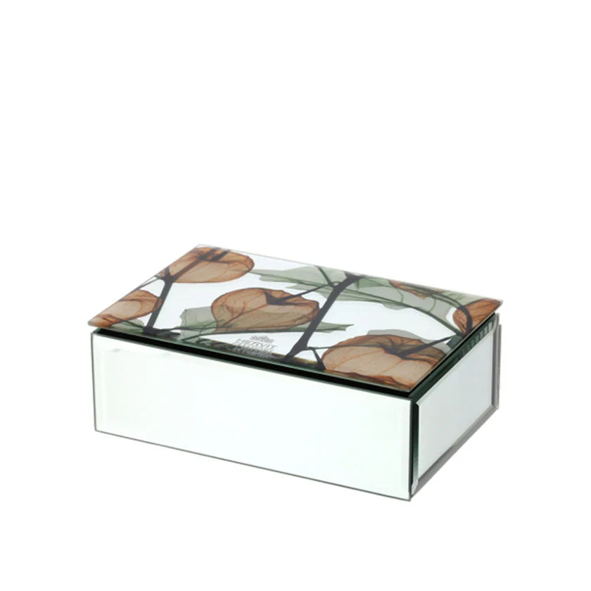 Cofanetto in Legno con Specchio Alkekengi con Interno in Velluto 15x10 cm - Hervit