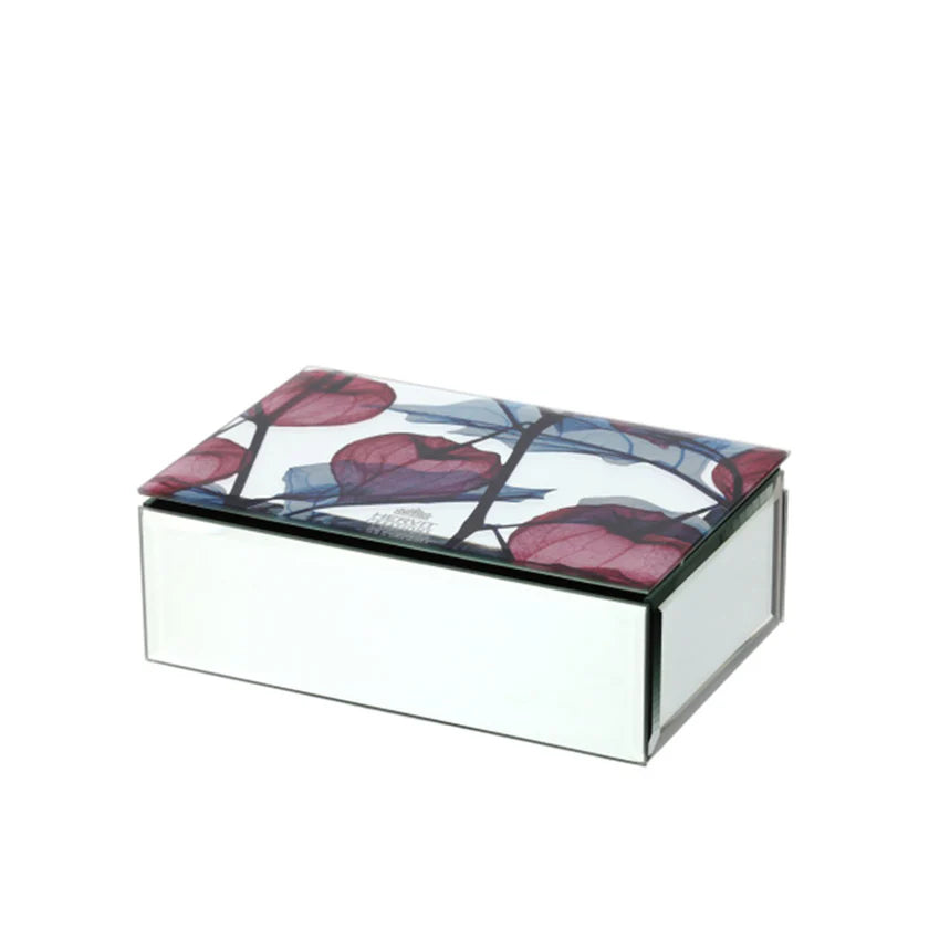Cofanetto in Legno con Specchio Alkekengi con Interno in Velluto 15x10 cm - Hervit