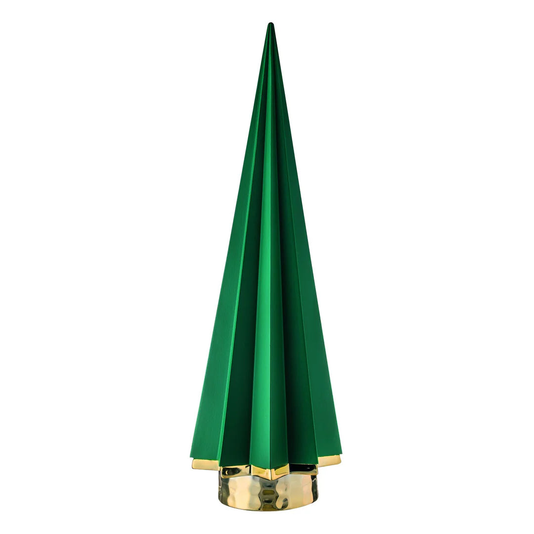 Statuina Albero di Natale in Marmorino con Base Dorata 26 cm - Bongelli Preziosi