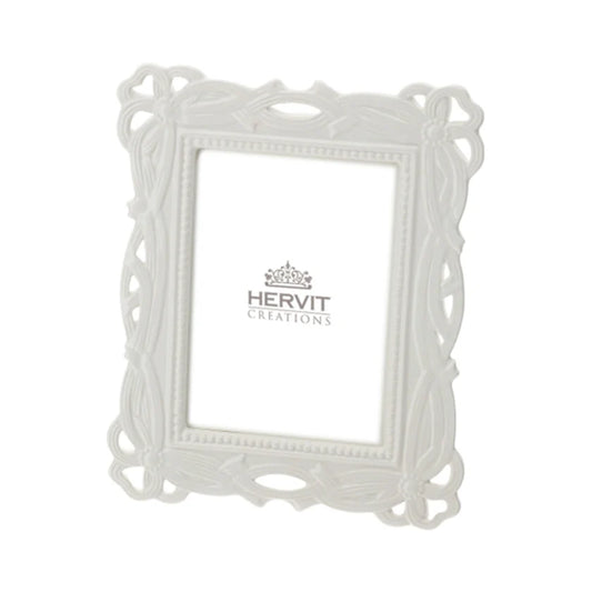 Cornice Portafoto in Porcellana Traforata 17x20 cm -  "Lily" Hervit