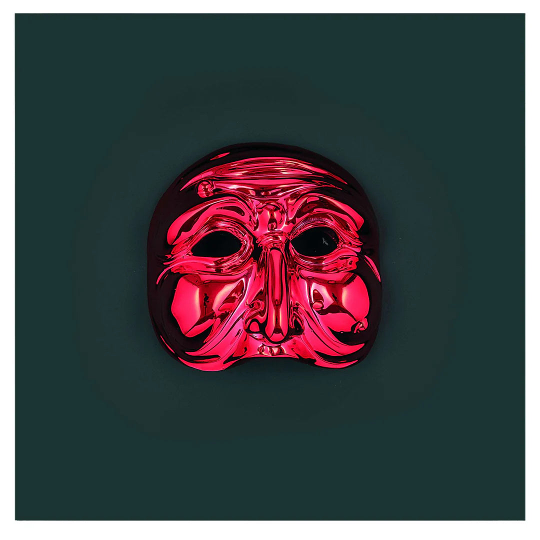 Quadretto Nero con Maschera Rossa di Pulcinella 16X16 cm - Bongelli Preziosi