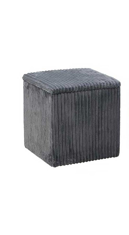 Pouf Contenitore in Velluto - Grigio Antracite