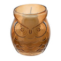 Candela Profumata in Vetro con Civetta e Fragranza Oud h 9 cm - Hervit