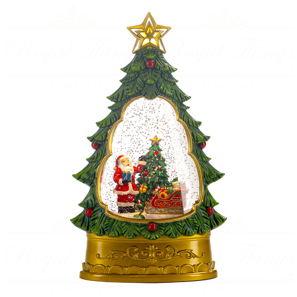 Albero di Natale con Babbo Natale e Globo di Neve LED 29 cm - Goodwill