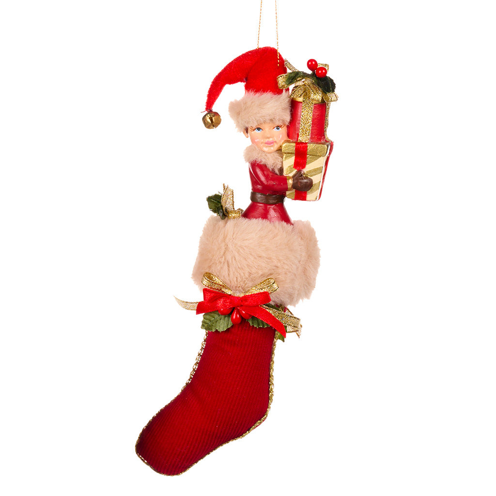 Decorazione Albero Elfetto nella Calza 23 cm - Goodwill