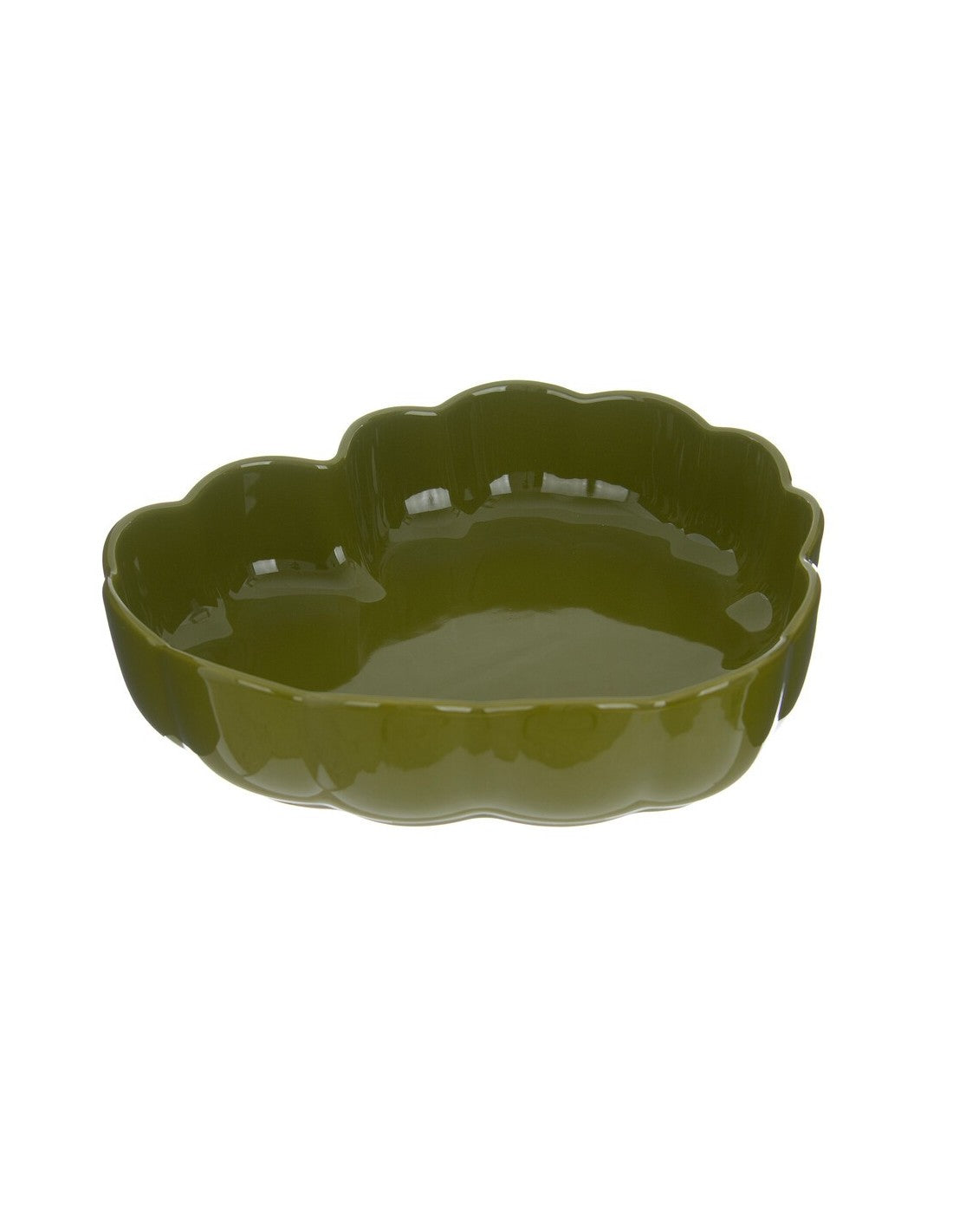 Pirofila Cuore Ceramic con Smerlo Verde 26.5 cm - Blanc Mariclò
