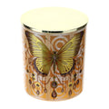 Candela Profumata Oud in Vetro con Decori Assortiti e Tappo Oro Ø9x10 cm 300 g - Hervit