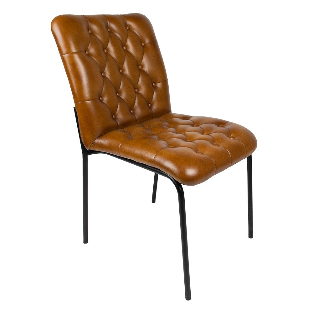 Set di 6 Sedie Vintage in Simil Pelle Marrone - Light e Living