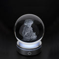 Sfera di Cristallo Piccolo Principe 3D con Base Argento 6 cm - Hervit