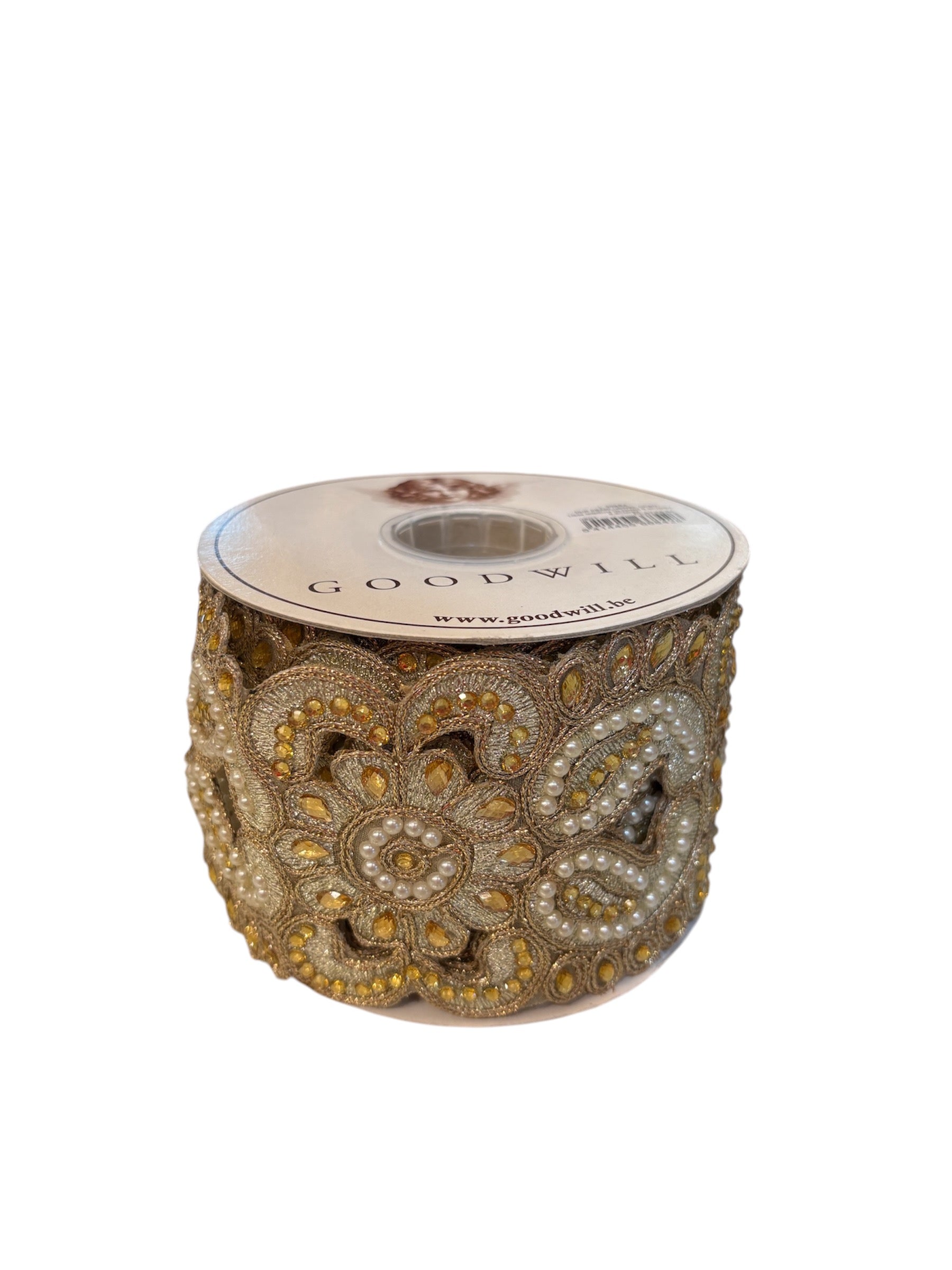 Nastro Decorativo in Tessuto Oro con Perline 5 mt.