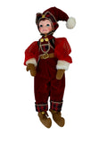 Elfo Decorativo in Resina con Abiti in Velluto 50 cm - Goodwill