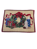 Tovaglietta Natalizia in Tessuto "Santa Claus" con Bordino Bordeaux