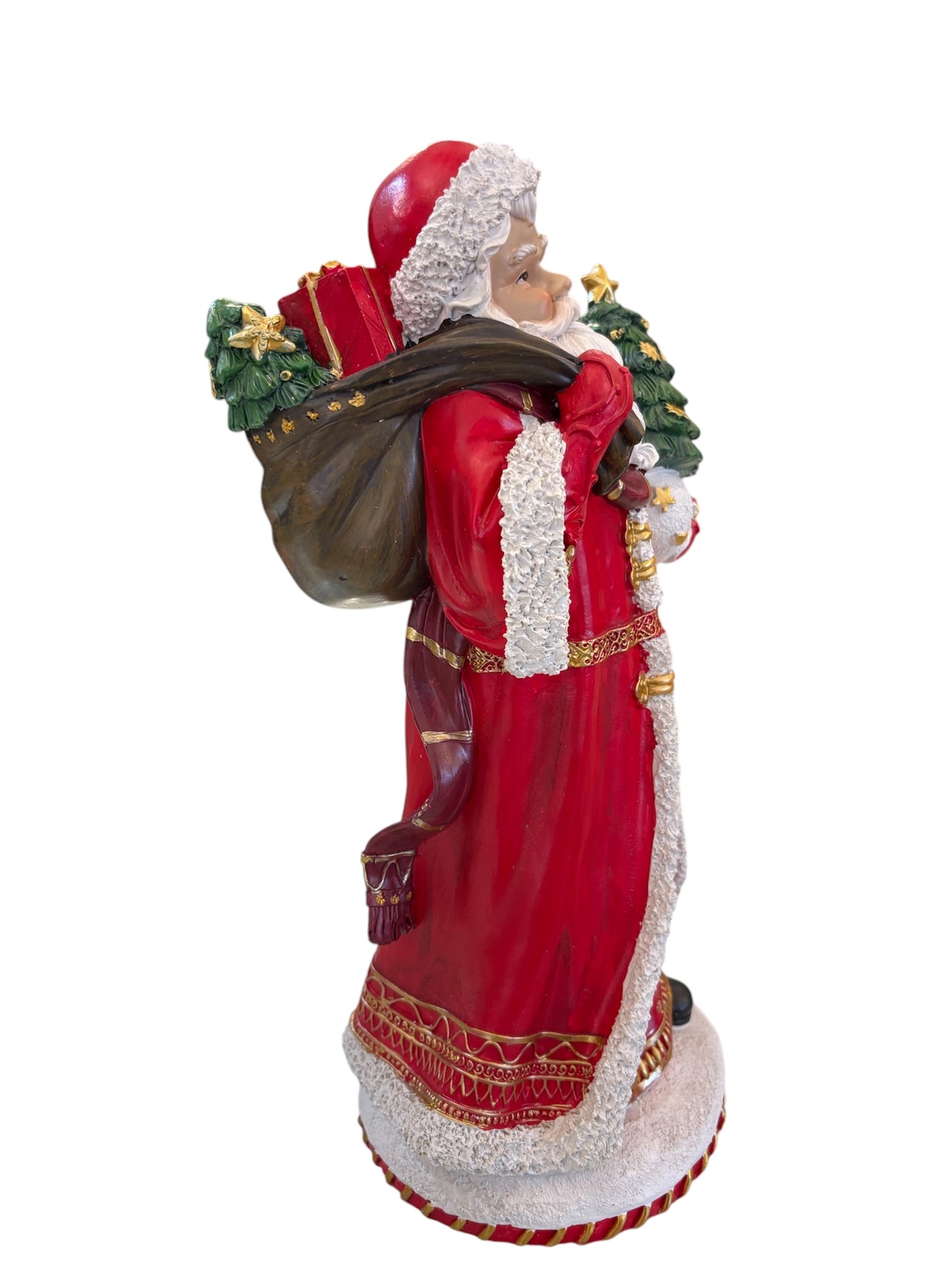 Babbo Natale in Resina con Albero Verde 35 h cm