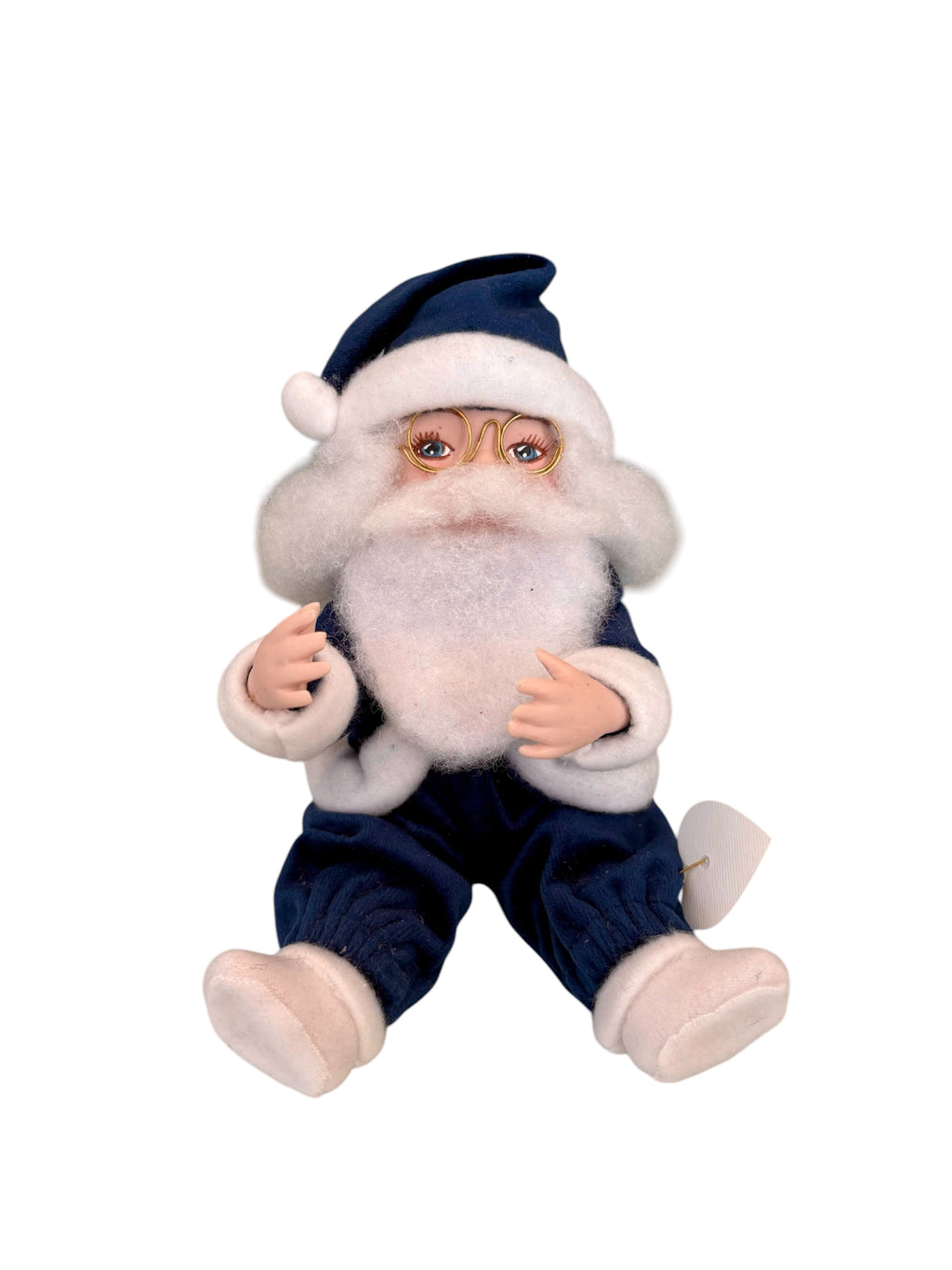 Babbo Natale in Ceramica Baby con Abiti in Velluto 15 cm