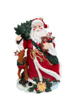 Babbo Natale con Albero e Renna in Porcellana 25 h cm