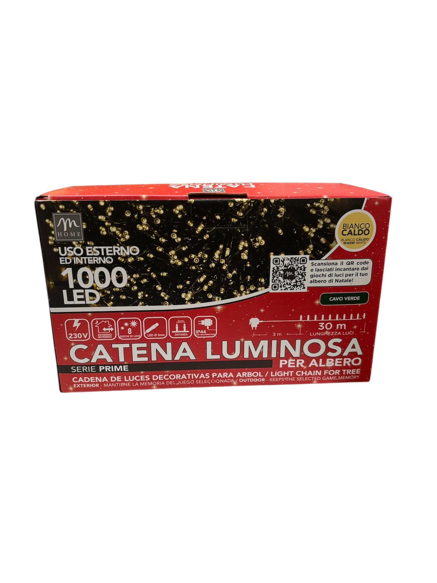 Catena Luminosa 1000 LED per Interni ed Esterni - 33 Metri, 8 Giochi di Luce