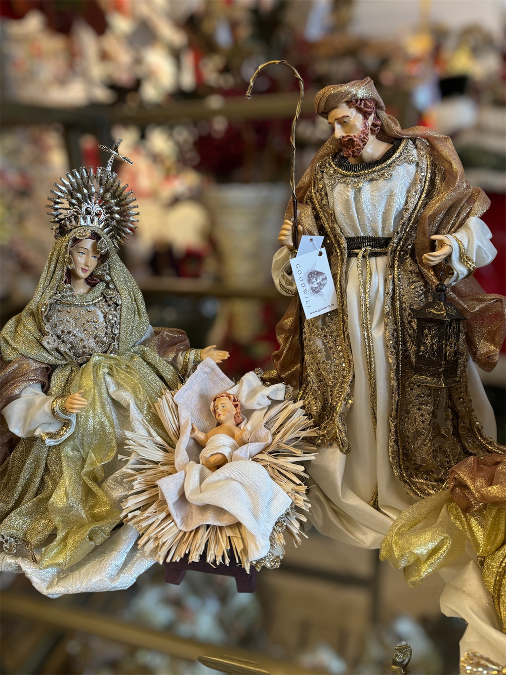 Natività Maestosa in Tessuti di Raso con Dettagli Luminosi