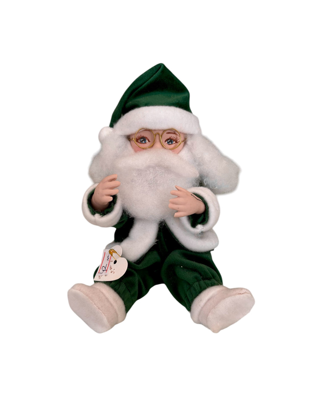 Babbo Natale in Ceramica Baby con Abiti in Velluto 15 cm