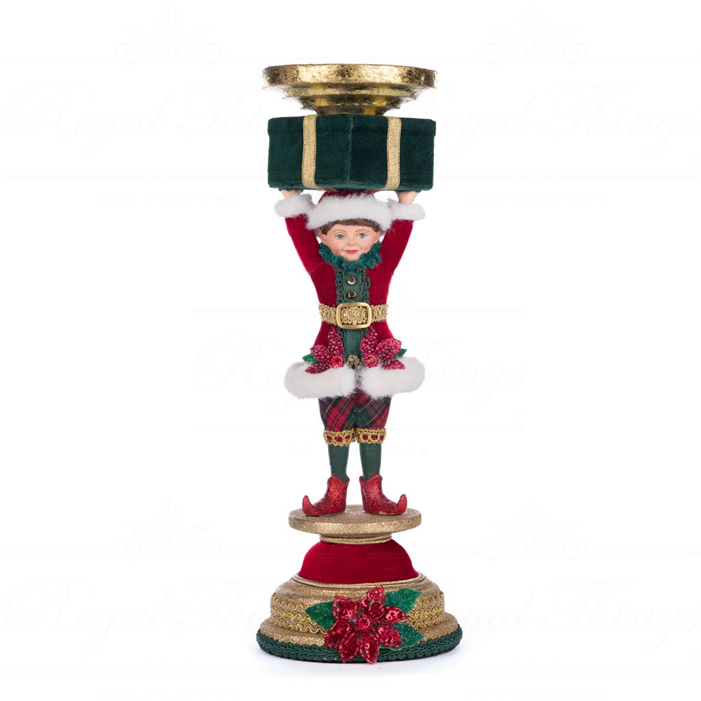Candelabro con Elfo Holiday Magic da Tavolo 34 cm - Katherine Collection
