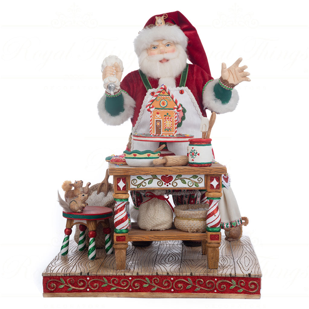 Bambola Natalizia Seasoned Greetings Santa Baking 46 cm - Katherine Collection