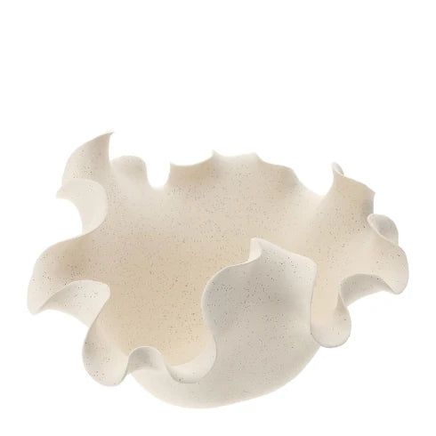 Ciotola Wave in Ceramica ad Onda Avorio 35x17 h cm - Hervit