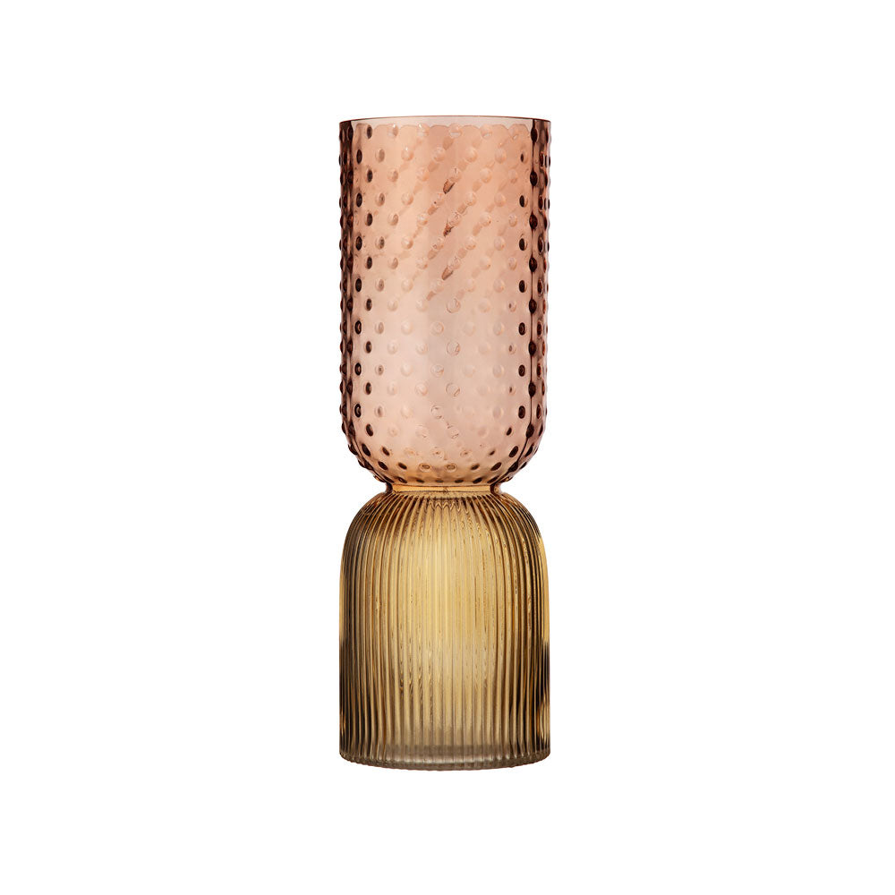 Vaso in Vetro Bicolore con Design in Rilievo 37 h cm - L'Arte di Nacchi