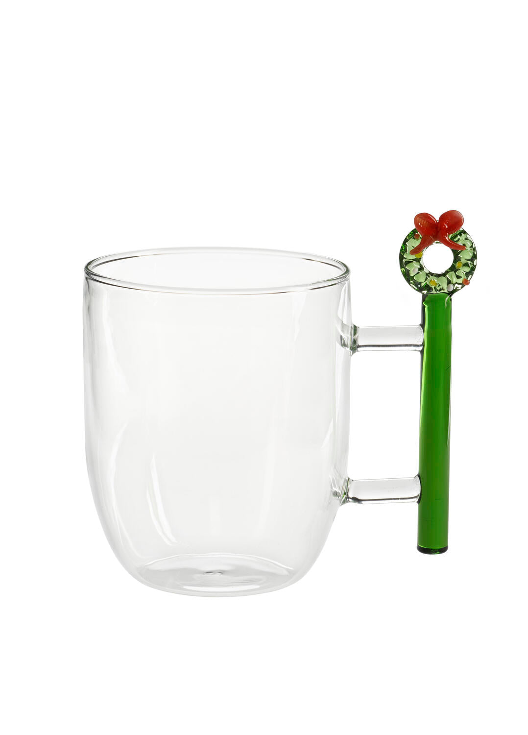 Tazza in Vetro Borosilicato con Decorazione Natalizia