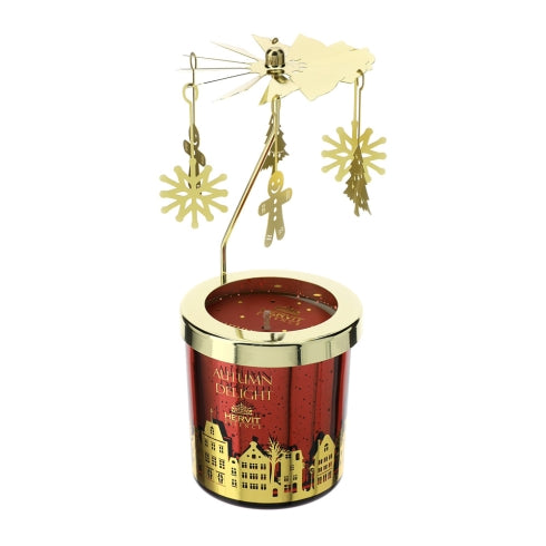 Candela Profumata Rossa Autumn Delight con Giostrina 7x8 cm 150 g – Hervit