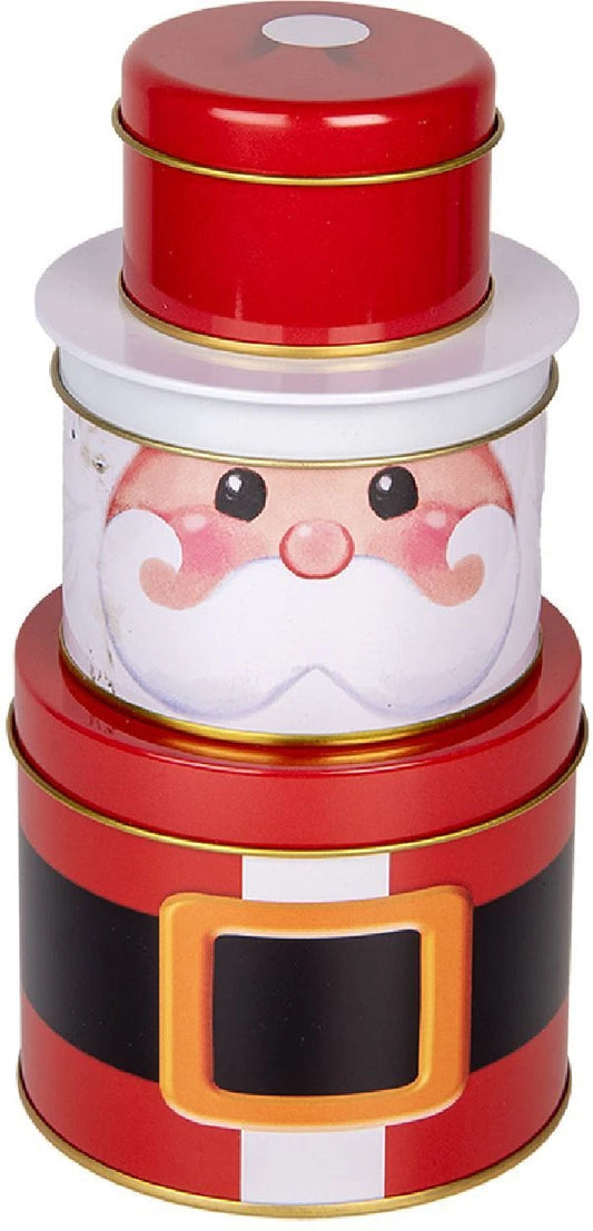 Set di 3 Scatole in Latta a Forma di Babbo Natale 21 cm  - Clayre & Eef
