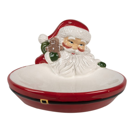 Scodella Natalizia Decorativa con Babbo Natale in Ceramica 10 cm- Clayre & Eef