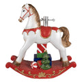 Supporto Cavalluccio a Dondolo Bianco e Rosso 64 h cm - Clayre & Eef