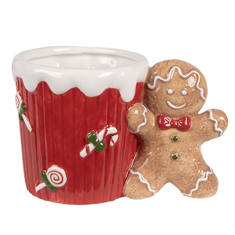 Tazza con Manico Omino di Pan di Zenzero Rosso 350 ml – Clayre & Eef
