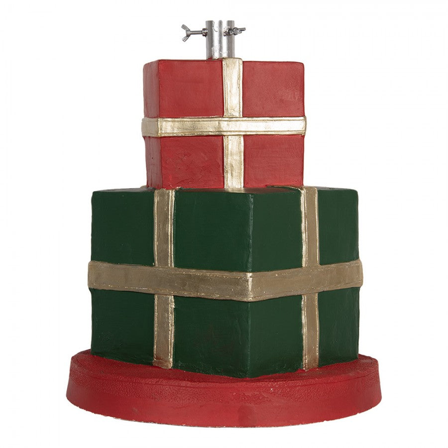 Supporto per Alberoe a Forma di Pacchi Regalo Rossi e Verdi 54 h cm- Clayre & Eef