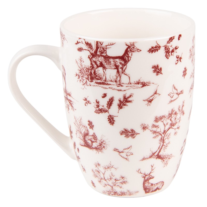 Tazza con Renne e Alberi Color Ruggine in Porcellana 300 ml – Clayre & Eef