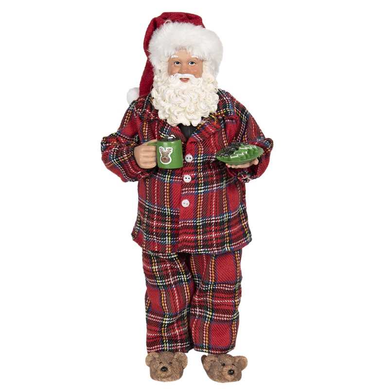 Babbo Natale in Veste da Notte con Pigiama in Tartan 28 h cm – Clayre & Eef