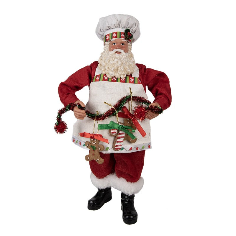 Babbo Natale con Grembiule e Biscotti Pan di Zenzero 28 h cm– Clayre & Eef