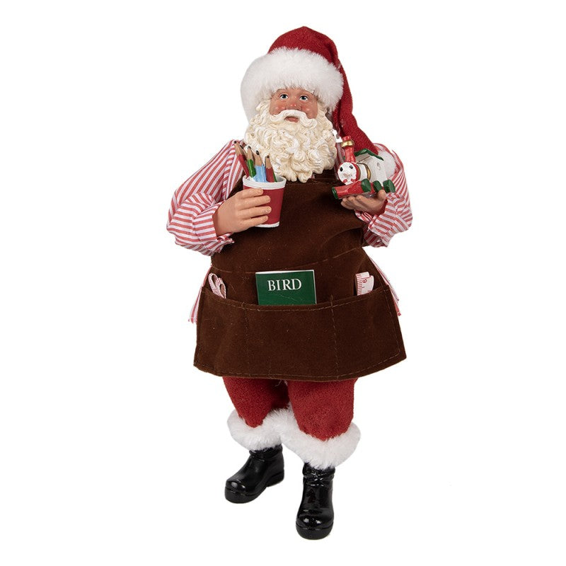 Babbo Natale Giocattolaio con Grembiule e Giochi 28 h cm– Clayre & Eef