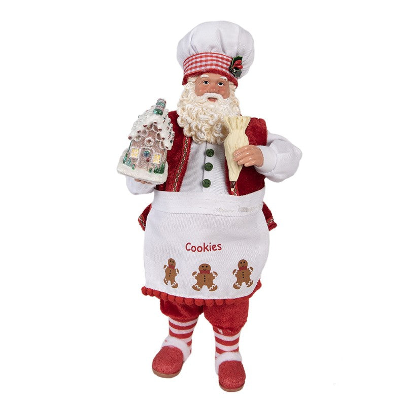 Babbo Natale Pasticciere con Abiti in Tessuto 28 h cm – Clayre & Eef