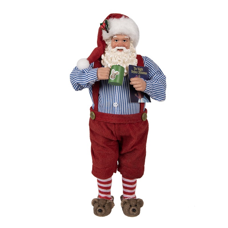 Babbo Natale con Cioccolata Calda e Pantofoline a Orsetto 28 h cm – Clayre & Eef