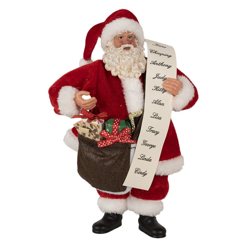 Babbo Natale Classico con Lista dei Bambini 28 h cm – Clayre & Eef